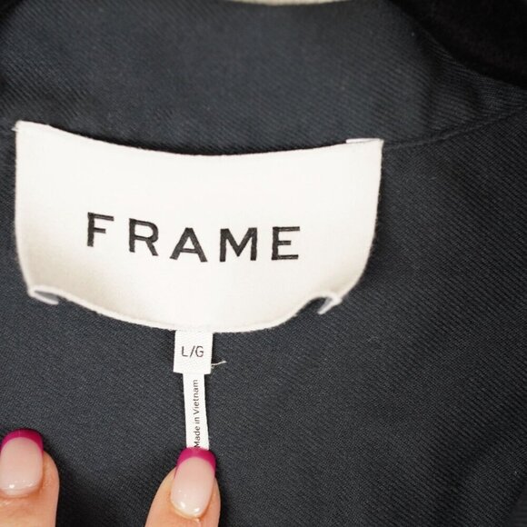 Frame Brushed Cotton And Tencel-blend Twill‎ Shirt In Shadow Grey Sz L - Picture 8 of 8